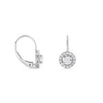 Boucles D'oreilles Pendantes Mentoura Or Blanc Diamant Synth&eacute;tique - Boucles d'oreilles pendantes Femme | Histoire d&rsquo;Or