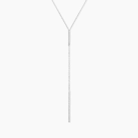 Collier De Dos Ou Sautoir Argent Blanc Indigo Oxyde De Zirconium - Sautoirs Femme | Histoire d&rsquo;Or
