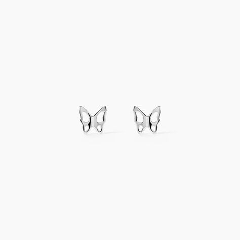 Boucles D'oreilles Puces Filippa Papillon Or Blanc - Clous d'oreilles Femme | Histoire d&rsquo;Or