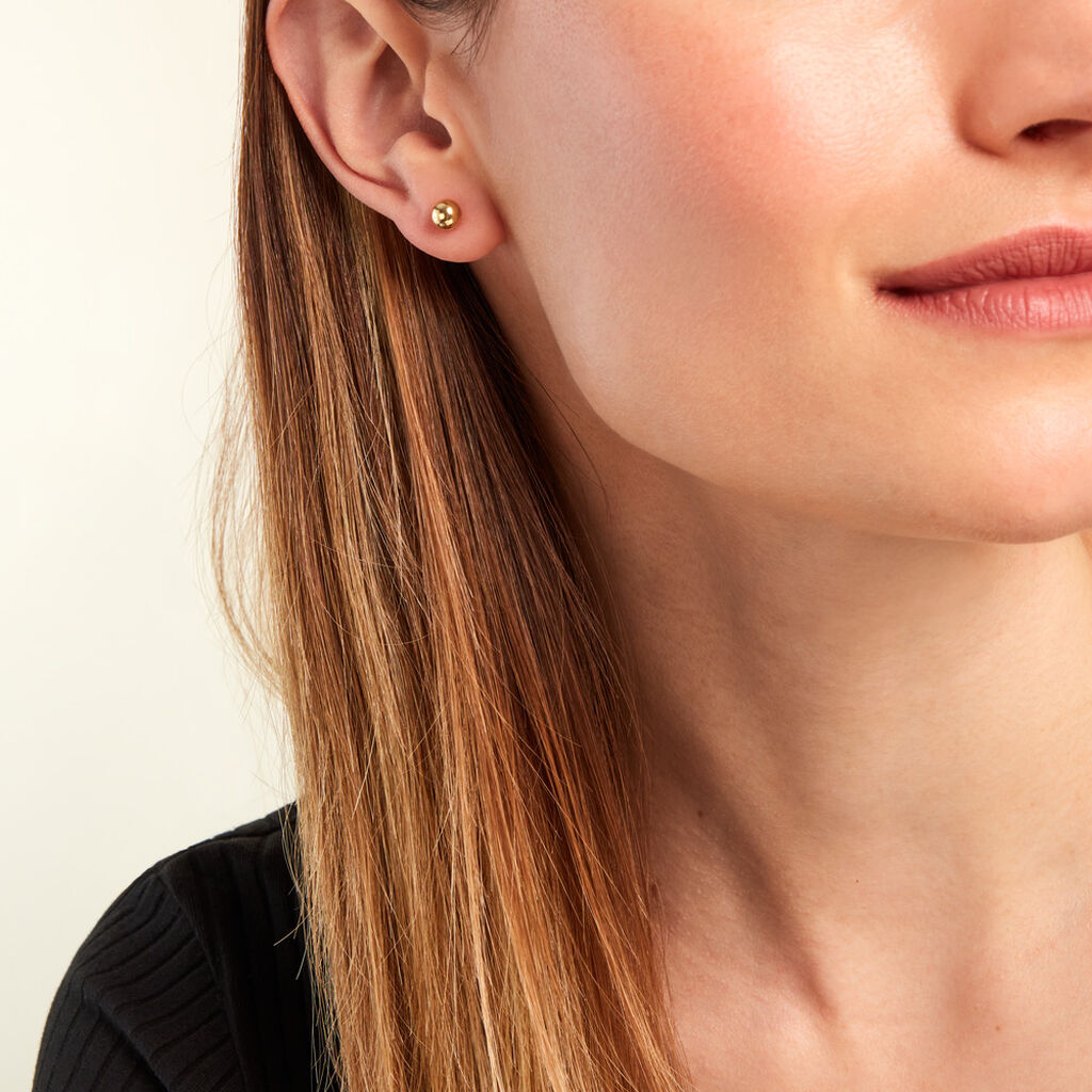 Boucles D'oreilles Puces Fidelia Or Jaune - Clous d'oreilles Famille | Histoire d’Or