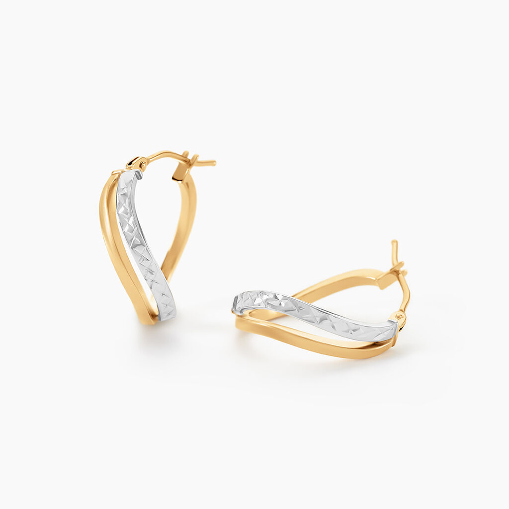 Cr&eacute;oles Hepsie Or Bicolore - Boucles d'oreilles cr&eacute;oles Femme | Histoire d&rsquo;Or