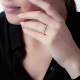 Bague Iliona Or Blanc Topaze Et Oxyde De Zirconium - Bagues solitaires Femme | Histoire d’Or