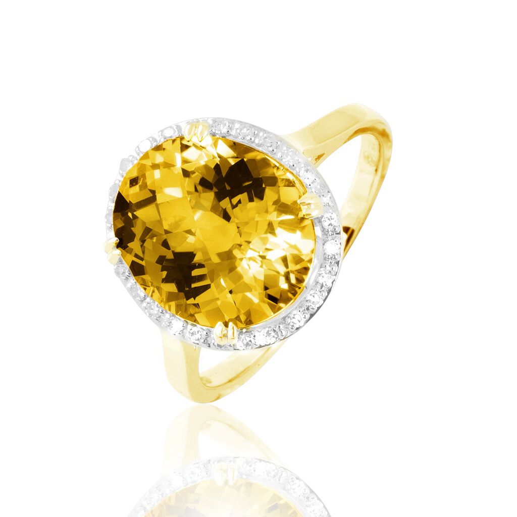Bague Anna Or Jaune Citrine Et Diamant - Bagues solitaires Femme | Histoire d&rsquo;Or