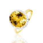 Bague Anna Or Jaune Citrine Et Diamant - Bagues solitaires Femme | Histoire d&rsquo;Or