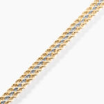 Bracelet Cordelia Maille Corde 3 Rangs Or Bicolore - Bracelets cha&icirc;ne Femme | Histoire d&rsquo;Or