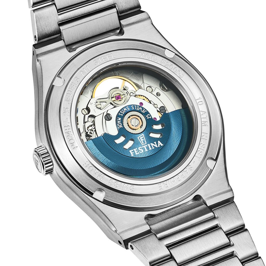 Montre Festina Swiss Made Automatic 40 Bleu - Montres suisses Homme | Histoire d’Or