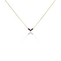 Collier Lavender Or Jaune Améthyste