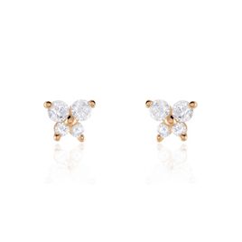 Boucles D'oreilles Puces Or Rose Oxydes De Zirconium - Clous d'oreilles Femme | Histoire d’Or