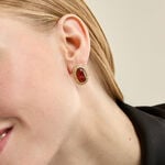 Boucles D'Oreilles Puces Marinella Acier Jaune Agate - Boucles d'oreilles empierr&eacute;es Femme | Histoire d&rsquo;Or