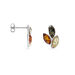 Boucles D'oreilles Puces Argent Blanc Claudetteae Ambres - Boucles d'oreilles fantaisie Femme | Histoire d’Or