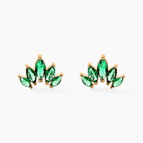 Boucles D'oreilles Puces Amazonia Plaqu&eacute; Or Jaune Oxyde De Zirconium - Boucles d'oreilles fantaisie Femme | Histoire d&rsquo;Or