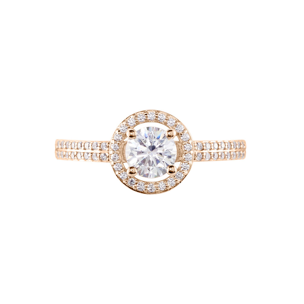 Bague Stelila Or Rose Oxyde De Zirconium - Bagues solitaires Femme | Histoire d’Or