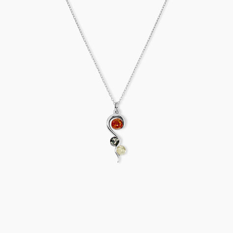Collier Murriel Argent Blanc Ambre - Colliers fantaisie Femme | Histoire d&rsquo;Or