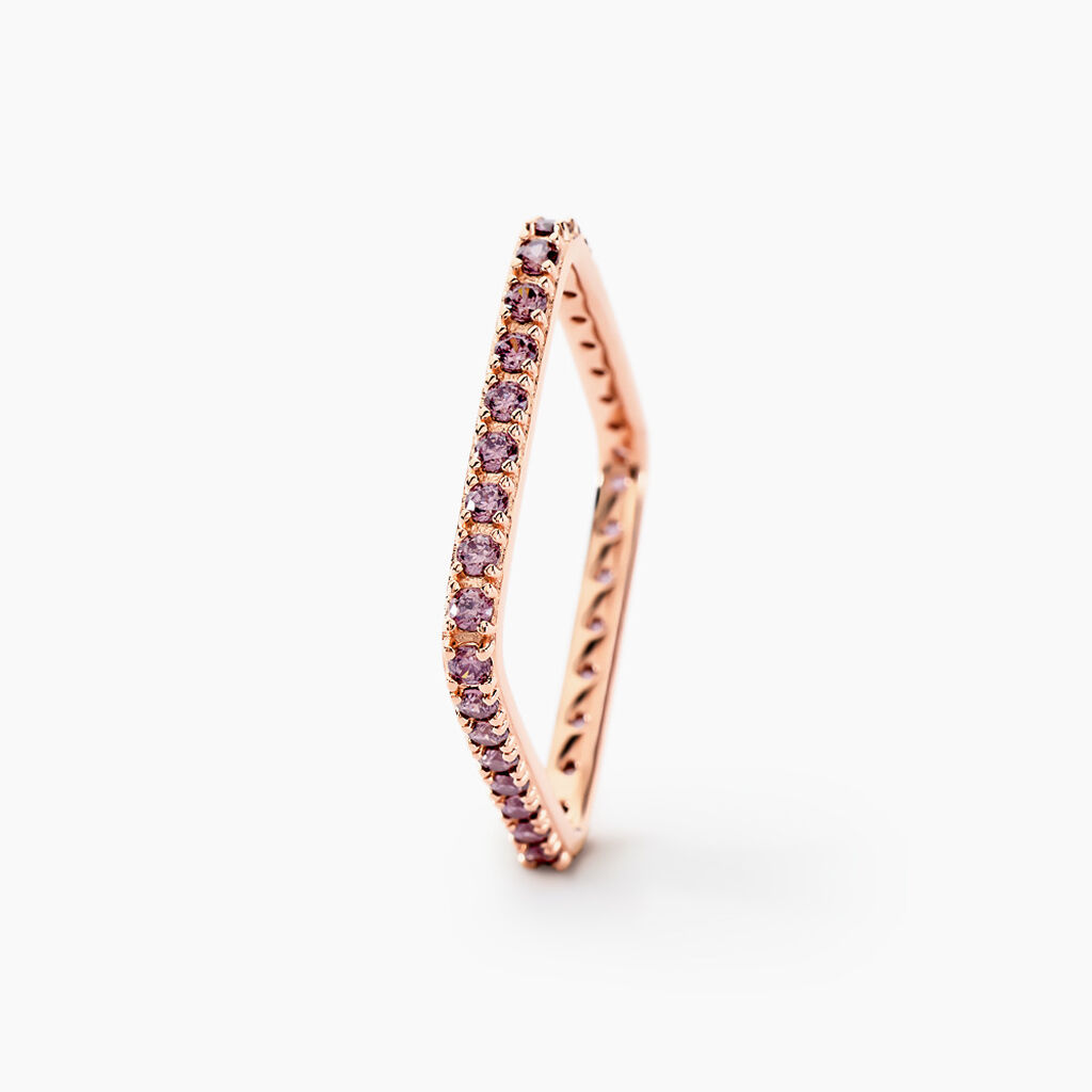 Bague Aselya Argent Rose Oxyde De Zirconium - Bagues avec pierre Femme | Histoire d&rsquo;Or