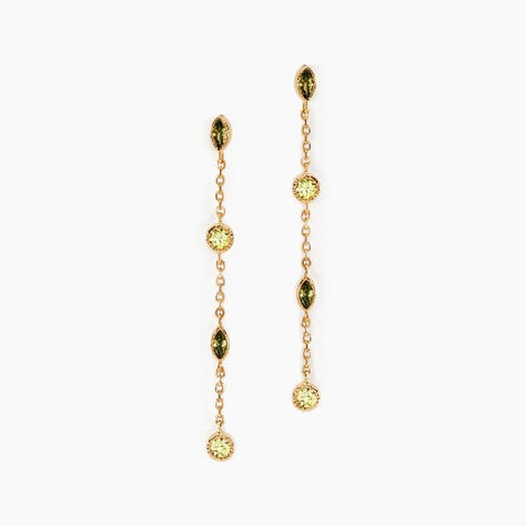 Boucles D'oreilles Pendantes Angelica Plaque Or Jaune Oxyde Zirconium - Boucles d'oreilles fantaisie Femme | Histoire d’Or