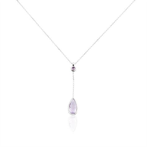 Collier Dennis Or Blanc Amethyste - Colliers Femme | Histoire d’Or