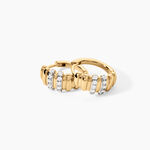 Cr&eacute;oles Sunset Riviera Argent Dor&eacute; A L'Or 750/1000 Oxyde De Zirconium - Boucles d'oreilles cr&eacute;oles Femme | Histoire d&rsquo;Or
