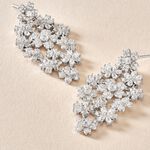 Boucles D'oreilles Pendantes Midnight Flower Argent Blanc Oxyde - Boucles d'oreilles pendantes Femme | Histoire d&rsquo;Or