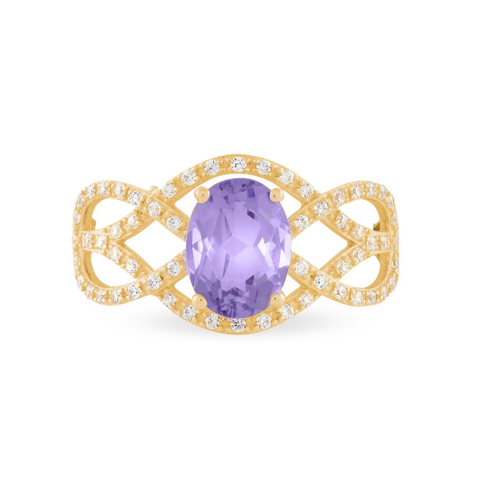 Bague Tina Or Jaune Amethyste Et Diamant - Bagues solitaires Femme | Histoire d&rsquo;Or