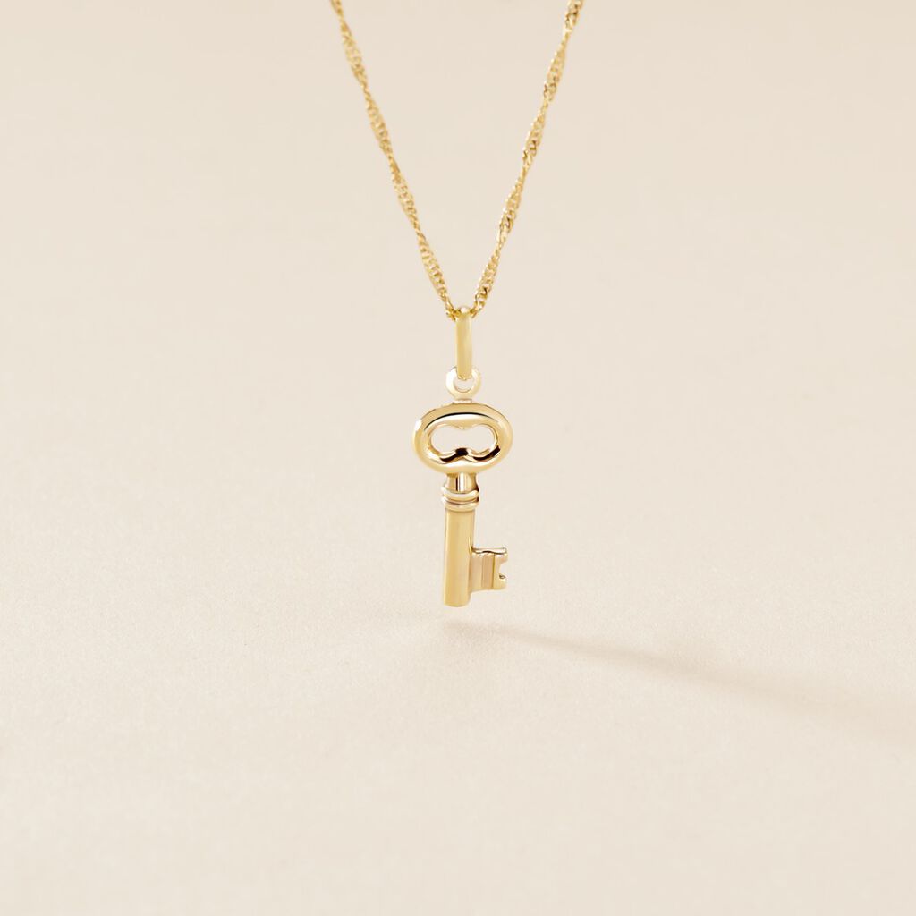 Pendentif Fatilia Clef Coeur Or Jaune - Pendentifs Famille | Histoire d&rsquo;Or