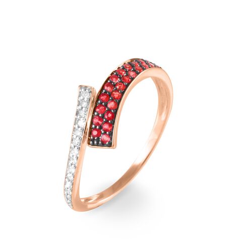 Bague Amelie Or Rose Rubis Et Diamant - Bagues avec pierre Femme | Histoire d’Or