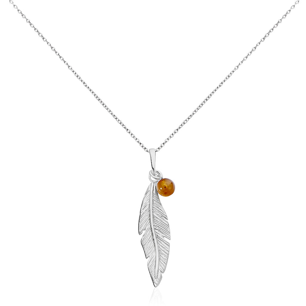 Collier Argent Blanc Adriane Ambre - Colliers fantaisie Femme | Histoire d’Or