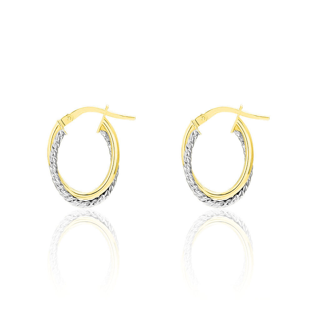 Créoles Maelia Or Bicolore - Boucles d'oreilles créoles Femme | Histoire d’Or
