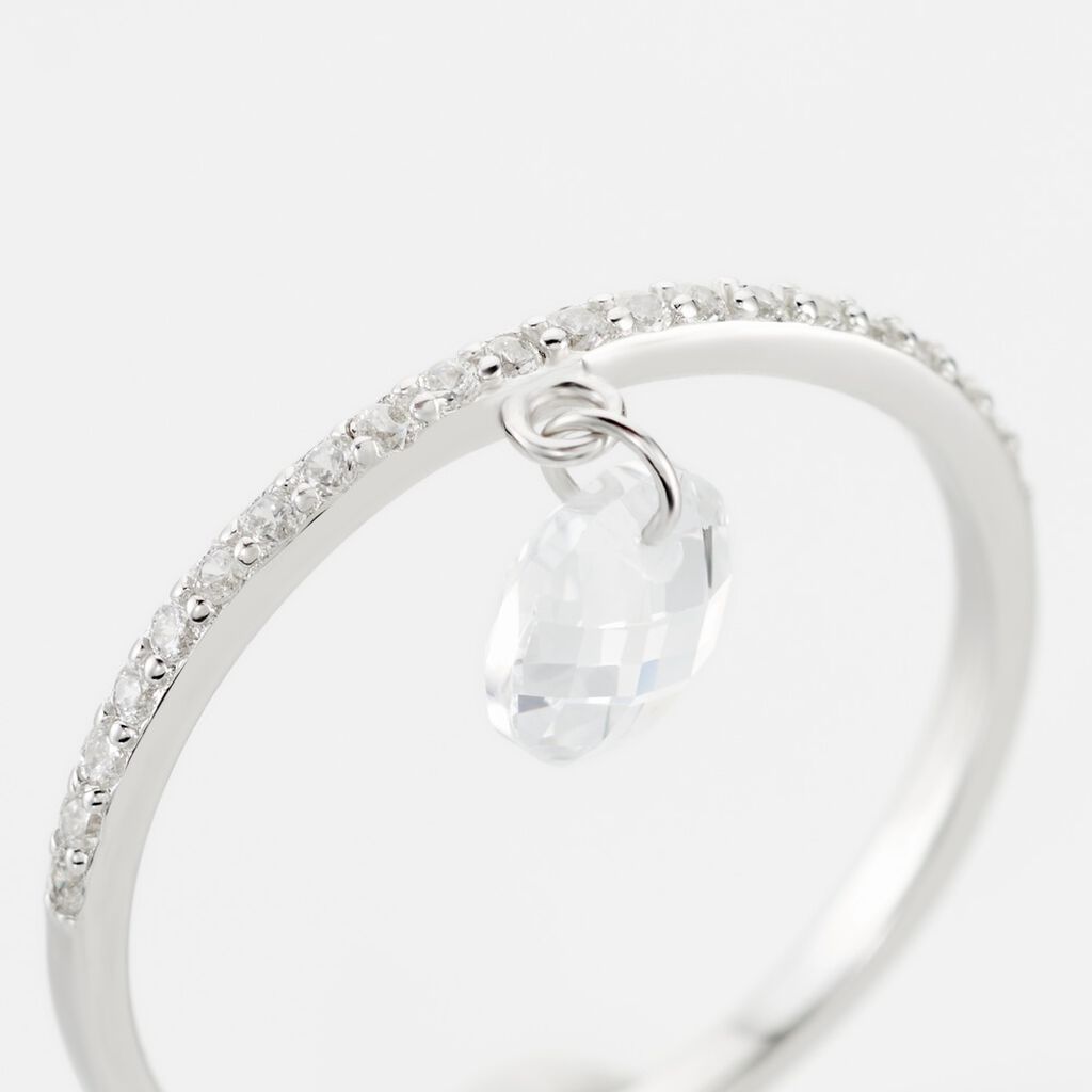 Bague Aodh Argent Blanc Oxyde De Zirconium - Bagues solitaires Femme | Histoire d’Or