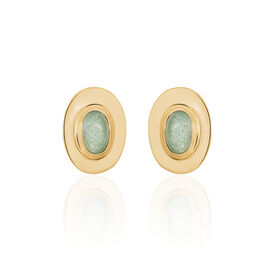 Boucles D'oreilles Puces Veina Plaqué Or Jaune Aventurine - Boucles d'oreilles fantaisie Femme | Histoire d’Or