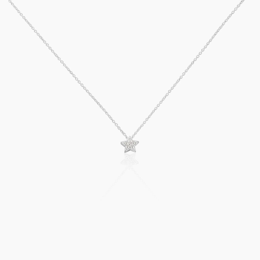 Collier Taona Argent Blanc Oxyde De Zirconium - Colliers fantaisie Femme | Histoire d&rsquo;Or
