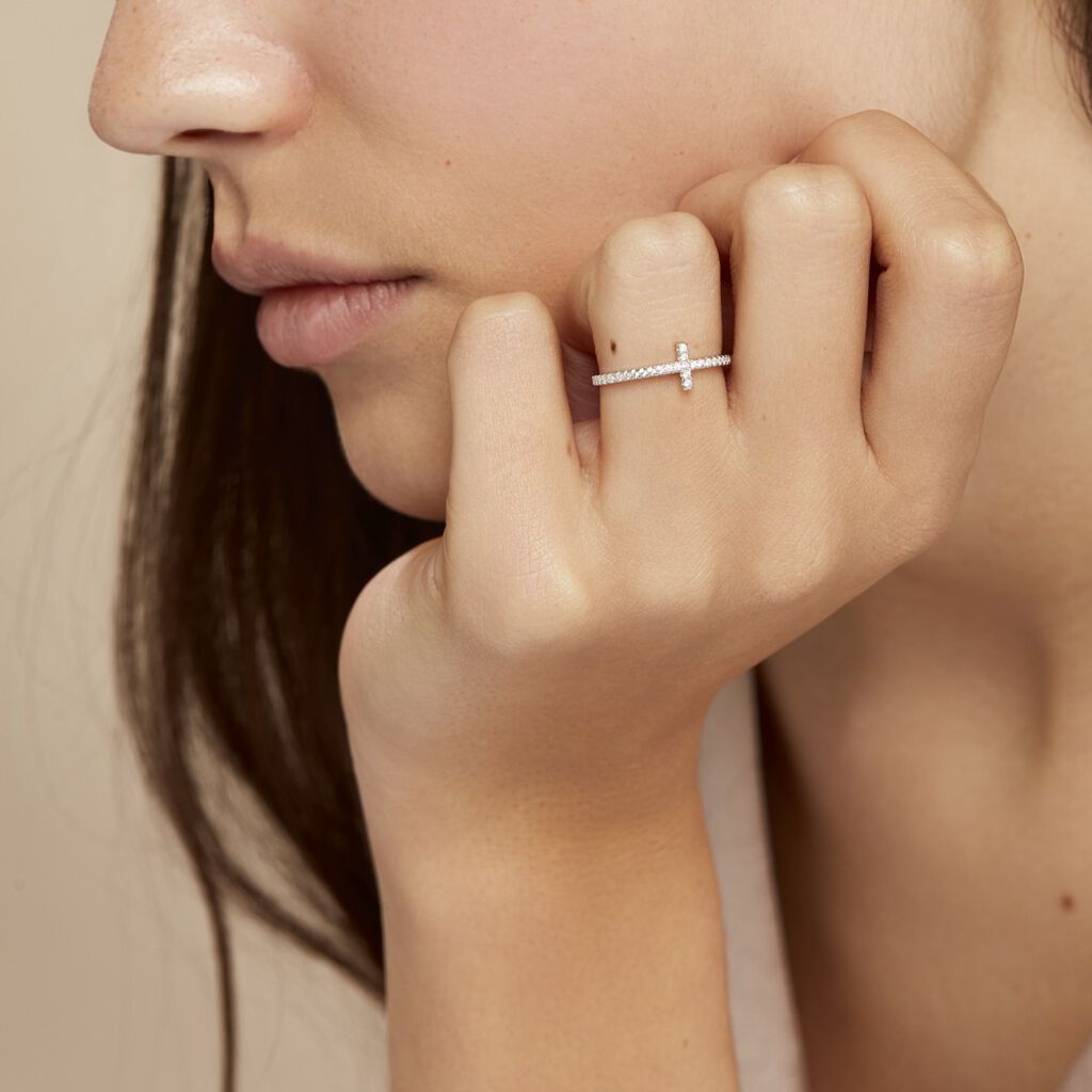 Bague Biche Argent Blanc Oxyde De Zirconium - Bagues avec pierre Femme | Histoire d’Or