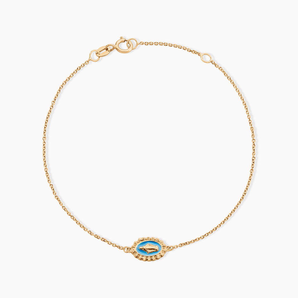 Bracelet Lueur Coloree Or Jaune - Pendentifs Baptême Famille | Histoire d’Or
