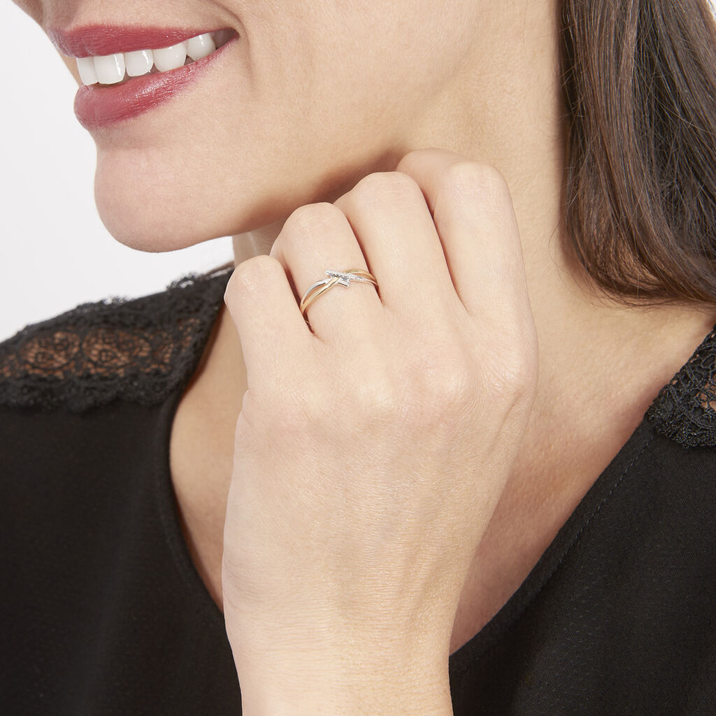 Bague Soukayna Or Bicolore Diamant - Bagues avec pierre Femme | Histoire d’Or