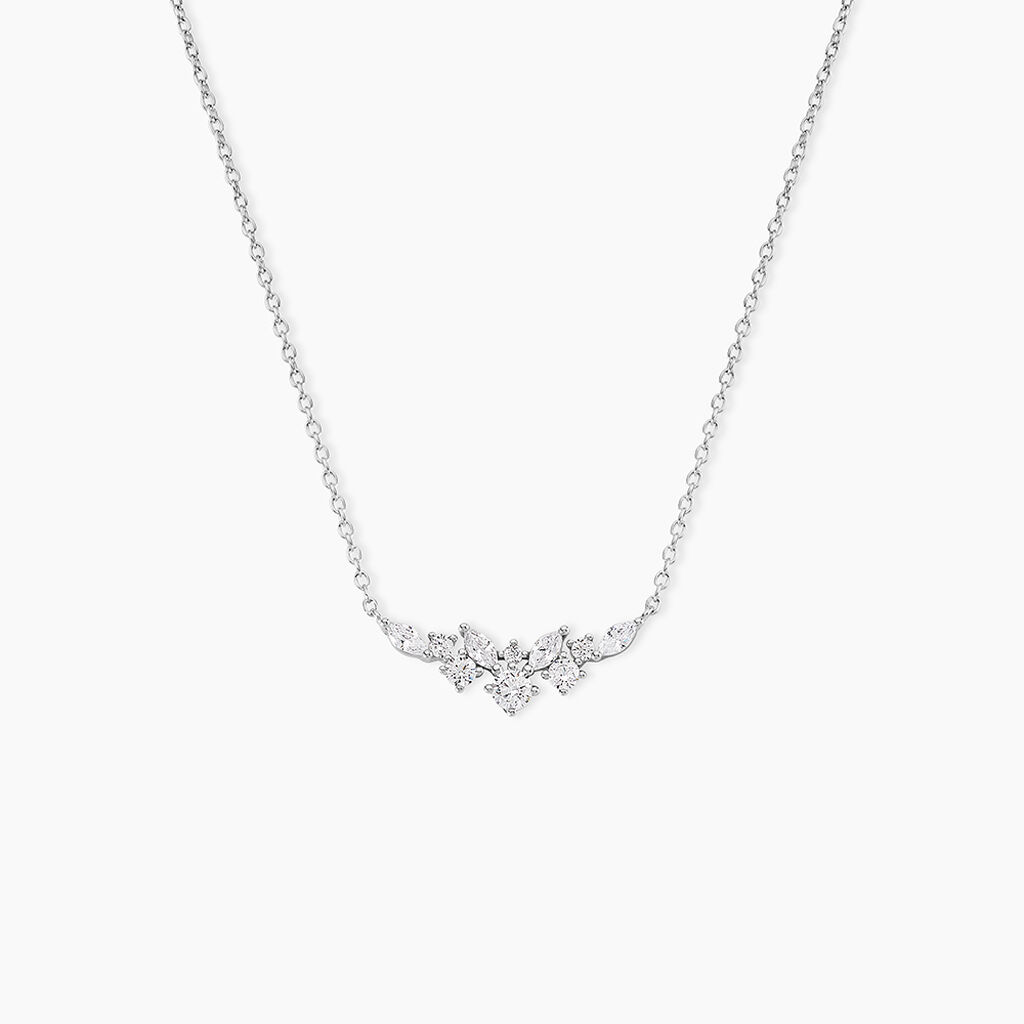 Collier Eclat D'Aurore Argent Blanc Oxydes De Zirconium - Colliers fantaisie Femme | Histoire d&rsquo;Or