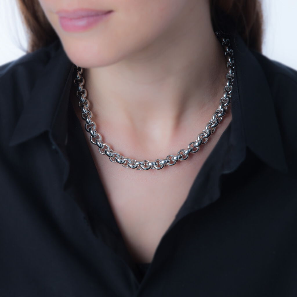 Collier Anta Maille Jaseron Argent Blanc - Chaines Femme | Histoire d’Or