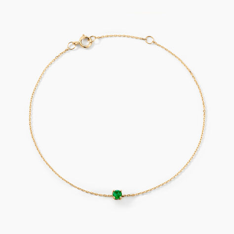 Bracelet Or Jaune Onora Emeraude - Bracelets Femme | Histoire d&rsquo;Or