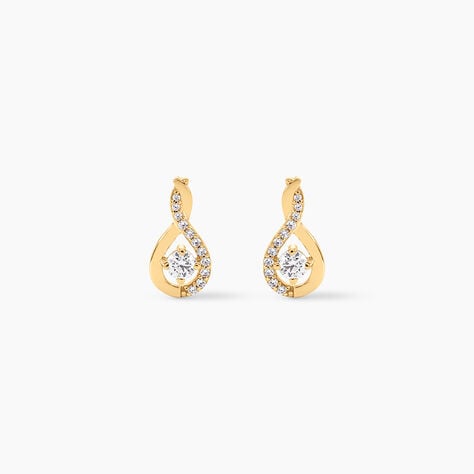 Boucles D'oreilles Pendantes Evana Or Jaune Oxyde De Zirconium - Boucles d'oreilles pendantes Femme | Histoire d&rsquo;Or