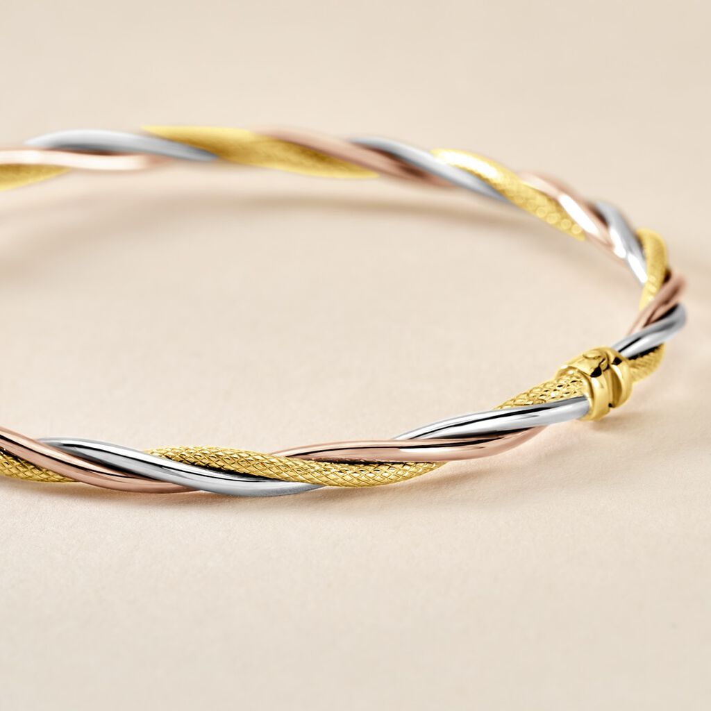 Bracelet Jonc Temani Or Tricolore - Bracelets joncs Femme | Histoire d&rsquo;Or