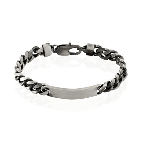 Bracelet Identit&eacute; Esteban Acier Gris - Gourmettes Homme | Histoire d&rsquo;Or