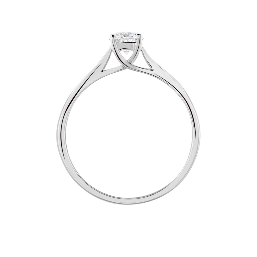 Bague Solitaire Fiona Or Blanc Diamant Synthetique - Bagues solitaires Femme | Histoire d’Or