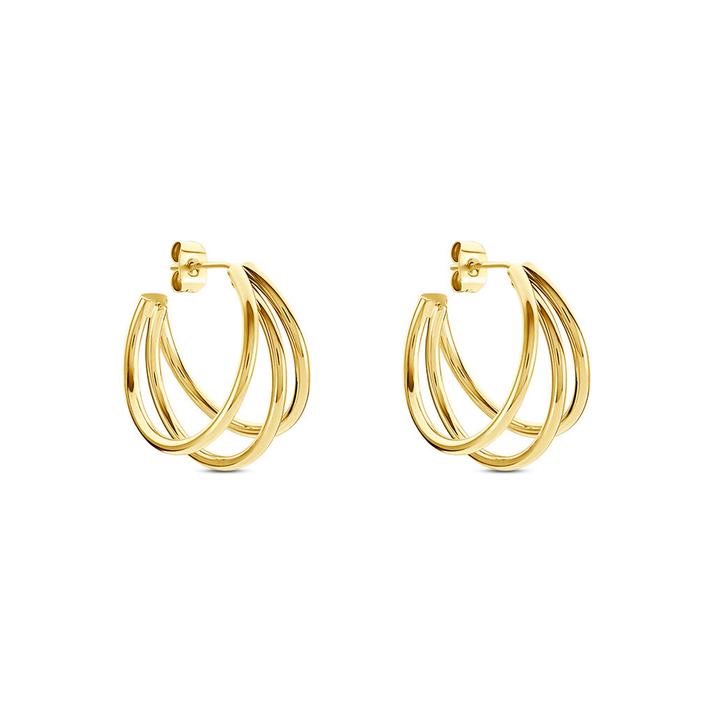 Créoles Maia Acier Doré - Boucles d'oreilles créoles Femme | Histoire d’Or
