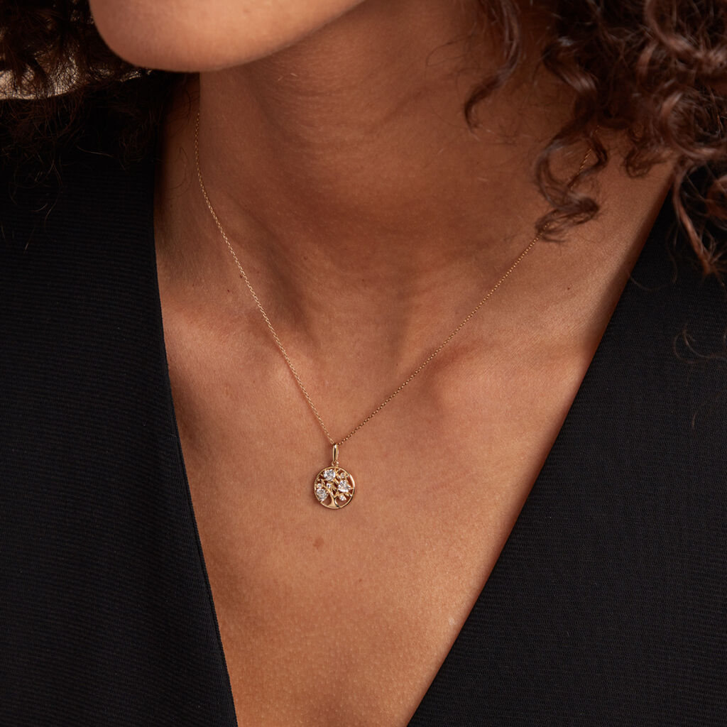 Pendentif Salvalus Or Jaune Oxyde De Zirconium - Pendentifs Arbre de vie Femme | Histoire d’Or