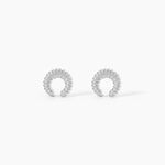 Boucles D'oreilles Puces Vaea Argent Blanc - Boucles d'oreilles fantaisie Femme | Histoire d&rsquo;Or