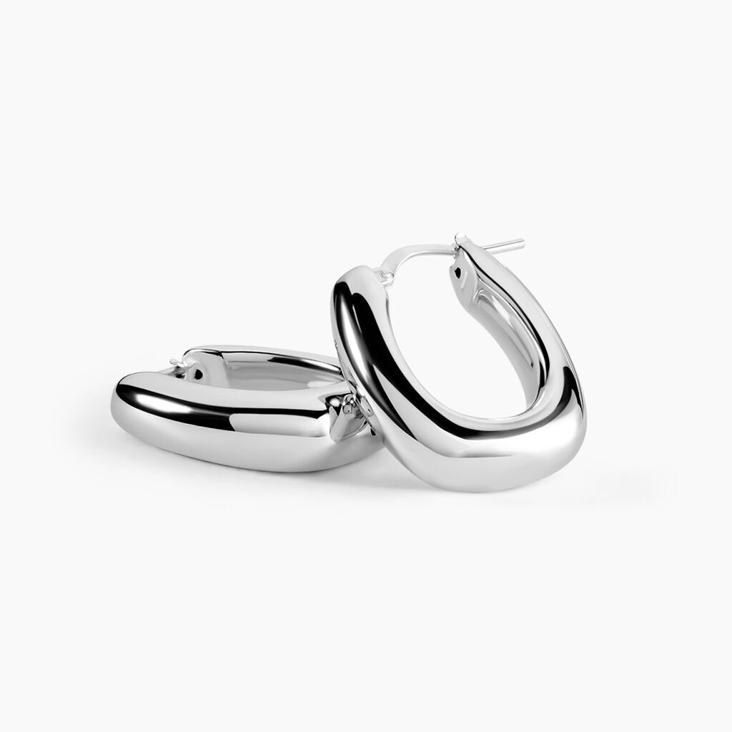 Cr&eacute;oles Allure Argent Blanc - Boucles d'oreilles cr&eacute;oles Femme | Histoire d&rsquo;Or