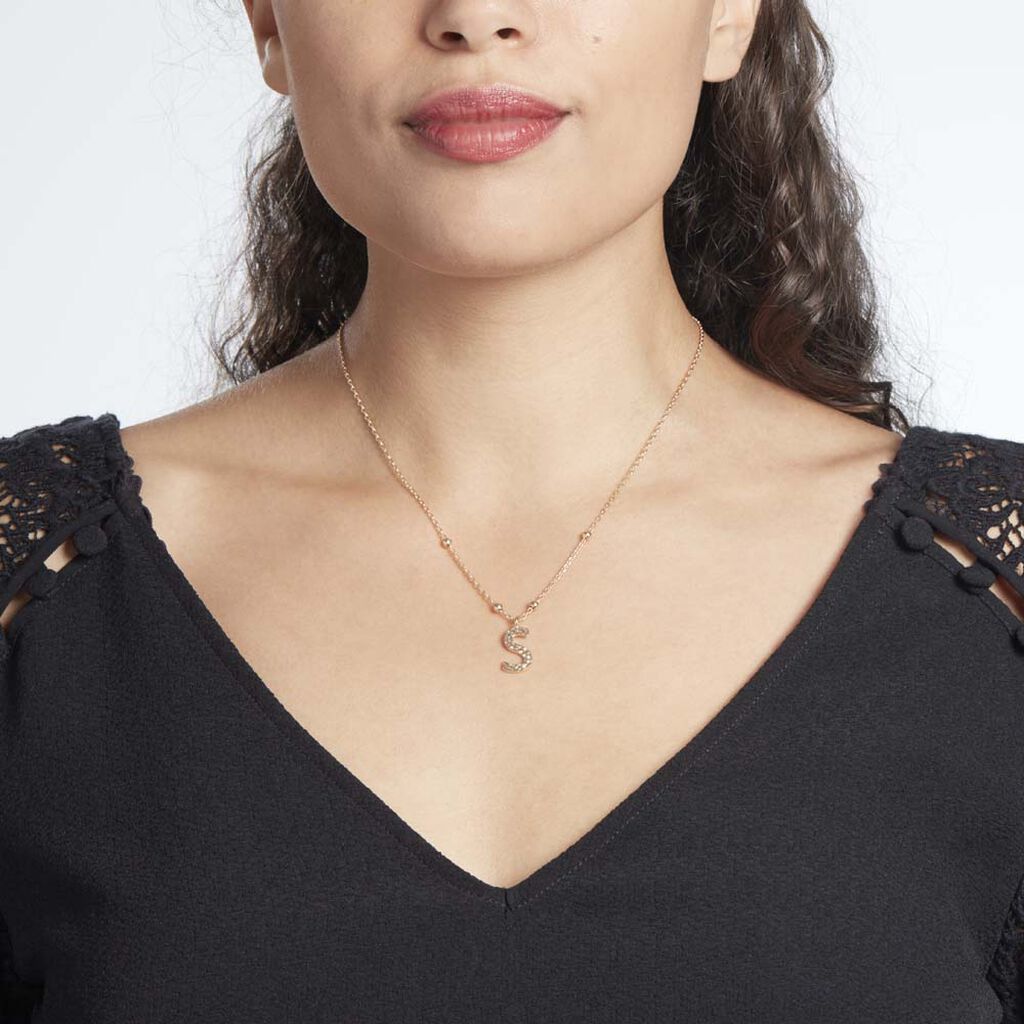 Collier Plaqué Or Jaune Lettra - Colliers fantaisie Femme | Histoire d’Or