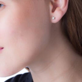 Boucles D'oreilles Puces Malania Or Blanc Diamant - Clous d'oreilles Femme | Histoire d’Or