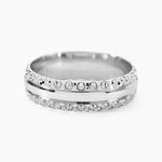 Alliance June 2 Rangs Diamantee Ruban Plat Or Blanc - Alliances Unisex | Histoire d&rsquo;Or