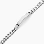 Bracelet Identit&eacute; Casper Gourmette Argent Blanc - Gourmettes Homme | Histoire d&rsquo;Or