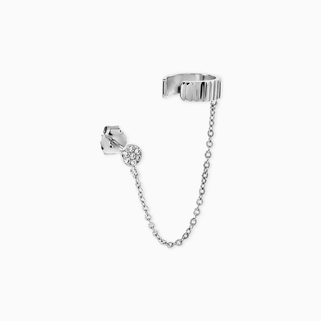Bijoux D'Oreilles Emie Argent Blanc Oxyde De Zirconium - Boucles d'oreilles fantaisie Femme | Histoire d&rsquo;Or