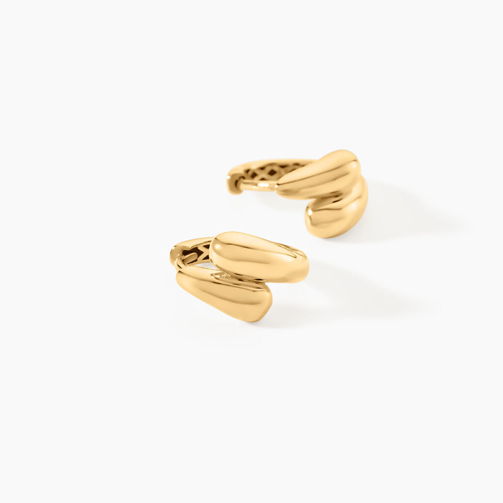 Cr&eacute;oles Meg Argent Dor&eacute; A L'Or 750/1000 - Boucles d'oreilles cr&eacute;oles Femme | Histoire d&rsquo;Or